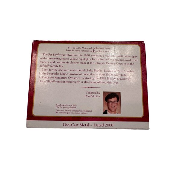 Hallmark Keepsake FAT BOY Harley Davidson Motorcycle Milestones Ornament Christm - Picture 4 of 6